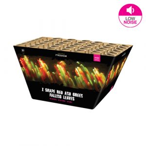 Z-shape-Red-and-Green-Falling-Leaves-Barrages-and-Cakes-Dynamic-Fireworks